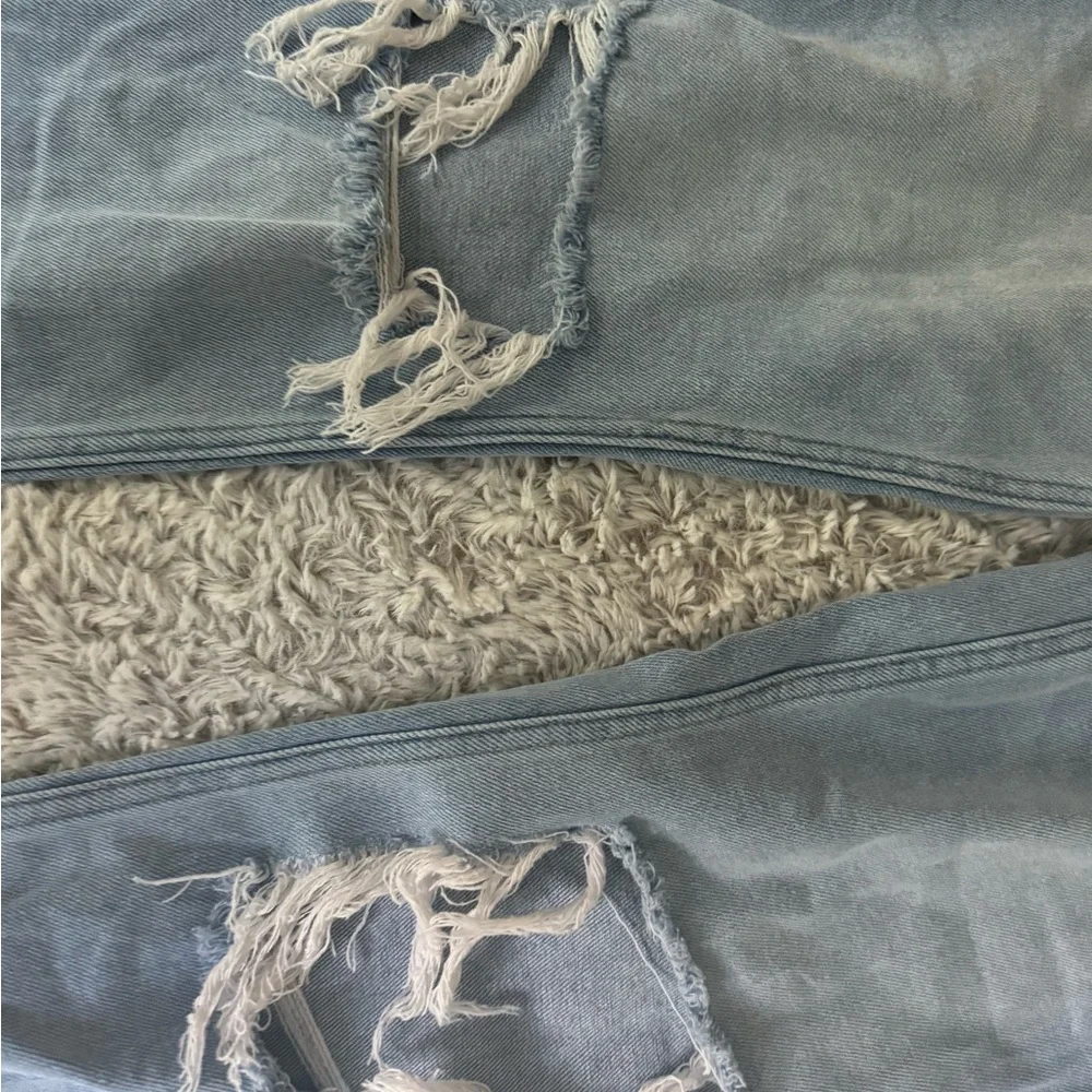 Abercrombie & Fitch Blue Straight Leg High Rise Jeans - Picture 4 of 6